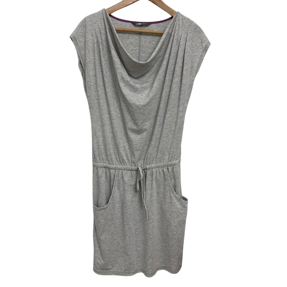 The North Face Aurora Tie Waist Pocket Dress Gray Size Medium